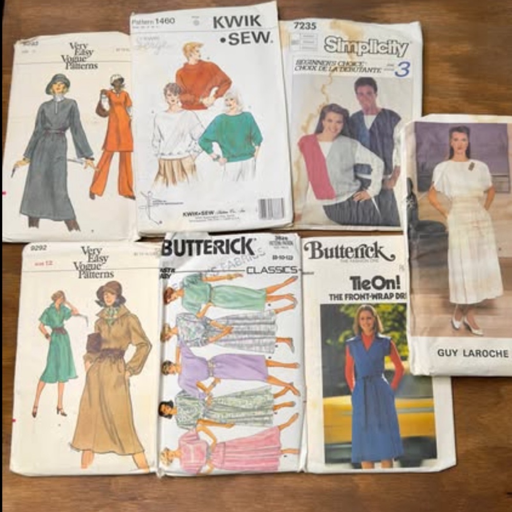 Vintage sewing pattern lot of 7